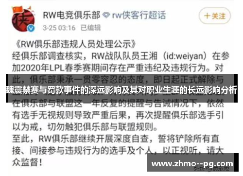 魏震禁赛与罚款事件的深远影响及其对职业生涯的长远影响分析